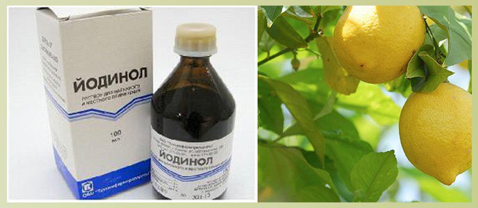 Йодинол, лимон