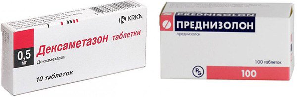 дексаметазон, преднизолон;