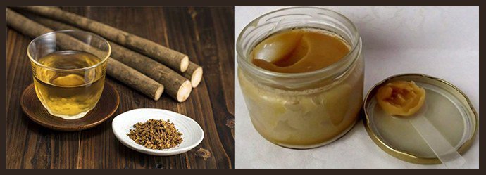 Отвар из корня лопуха, мазь из грецких орехов